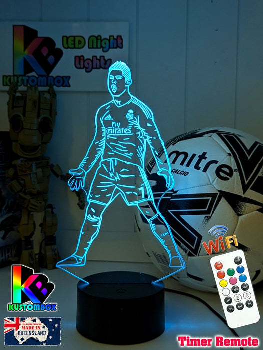 Cristiano Ronaldo Portuguese Footballer Player 3D LED Night Light - KustomboxNight Lights & Ambient LightingKustomboxStandard LightWhite Crack Base