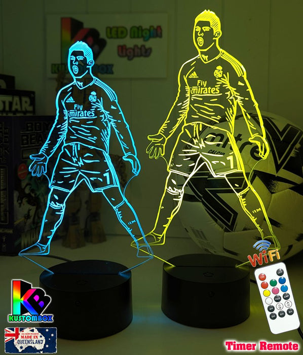 Cristiano Ronaldo Portuguese Footballer Player 3D LED Night Light - KustomboxNight Lights & Ambient LightingKustomboxStandard LightWhite Crack Base