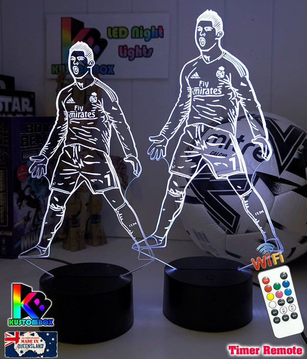 Cristiano Ronaldo Portuguese Footballer Player 3D LED Night Light - KustomboxNight Lights & Ambient LightingKustomboxStandard LightWhite Crack Base