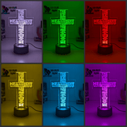 Crucifix Holy Religious Cross 7 & 16 Colour 3D LED Night Light Touch Room Lamp - KustomboxNight Lights & Ambient LightingKustomboxStandard Size - Base Touch Pad Only