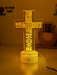 Crucifix Holy Religious Cross 7 & 16 Colour 3D LED Night Light Touch Room Lamp - KustomboxNight Lights & Ambient LightingKustomboxStandard Size - Base Touch Pad Only