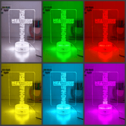 Crucifix Holy Religious Cross 7 & 16 Colour 3D LED Night Light Touch Room Lamp - KustomboxNight Lights & Ambient LightingKustomboxStandard Size - Base Touch Pad Only