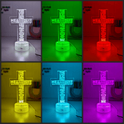 Crucifix Holy Religious Cross 7 & 16 Colour 3D LED Night Light Touch Room Lamp - KustomboxNight Lights & Ambient LightingKustomboxStandard Size - Base Touch Pad Only