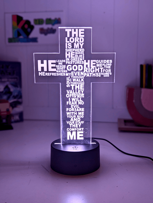 Crucifix Holy Religious Cross 7 & 16 Colour 3D LED Night Light Touch Room Lamp - KustomboxNight Lights & Ambient LightingKustomboxStandard Size - Base Touch Pad Only