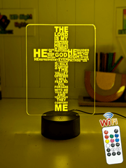 Crucifix Holy Religious Cross 7 & 16 Colour 3D LED Night Light Touch Room Lamp - KustomboxNight Lights & Ambient LightingKustomboxStandard Size - Base Touch Pad Only