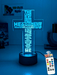 Crucifix Holy Religious Cross 7 & 16 Colour 3D LED Night Light Touch Room Lamp - KustomboxNight Lights & Ambient LightingKustomboxStandard Size - Base Touch Pad Only