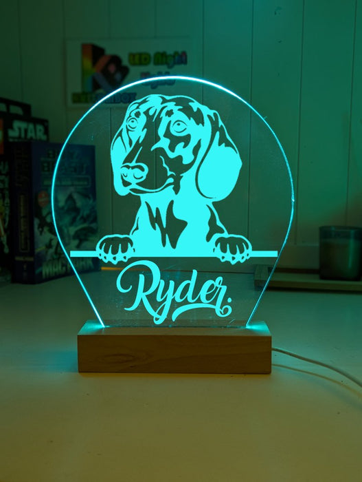 Dachshund Dog Personalised Name 3D LED Room Light Decor - KustomboxNight Lights & Ambient LightingKustomboxStandard Size