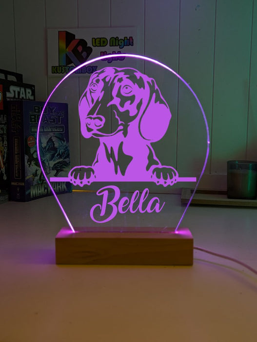 Dachshund Dog Personalised Name 3D LED Room Light Decor - KustomboxNight Lights & Ambient LightingKustomboxStandard Size