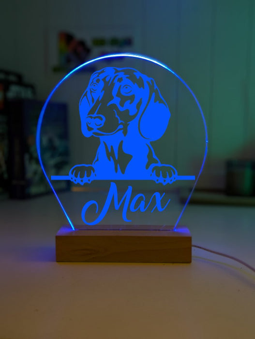 Dachshund Dog Personalised Name 3D LED Room Light Decor - KustomboxNight Lights & Ambient LightingKustomboxStandard Size