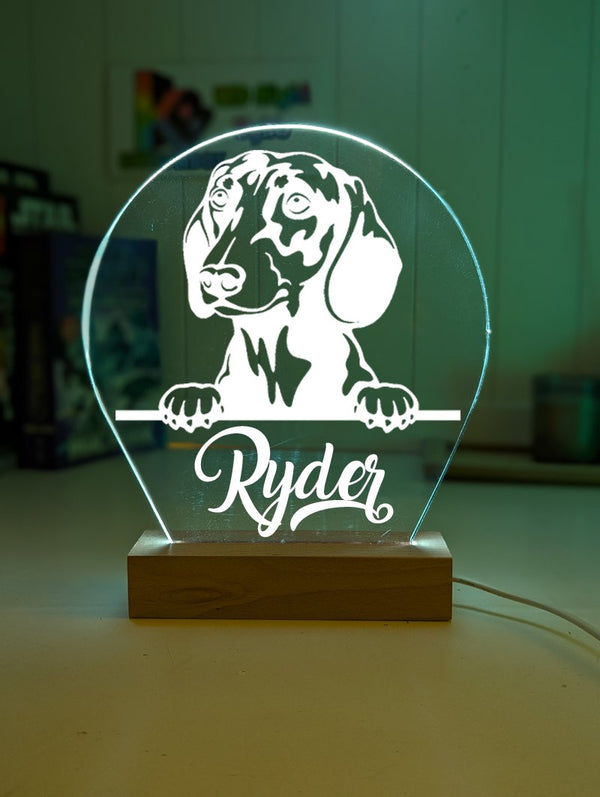 Dachshund Dog Personalised Name 3D LED Room Light Decor - KustomboxNight Lights & Ambient LightingKustomboxStandard Size