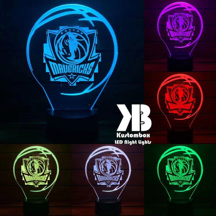 Dallas Mavericks Basketball Team 3D LED Night Light Lamp - KustomboxNight Lights & Ambient LightingKustomboxStandard Size