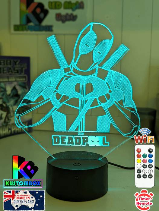 Deadpool Love Hands 3D LED Night Light Lamp - KustomboxNight Lights & Ambient LightingKustomboxStandard Size - No Name
