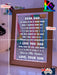 Dear Dad I Love You Personalised Message Quote Timber Frame USB 3D LED Night Light Lamp - KustomboxNight Lights & Ambient LightingKustomboxTimber Frame Light - $34.99