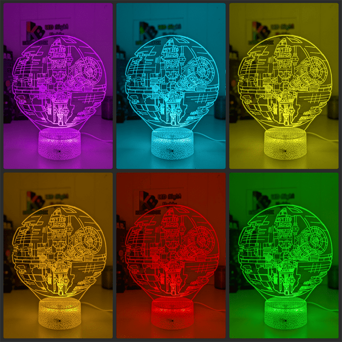 Death Star Imperial Spaceship Schematics 3D LED Night Light Lamp - KustomboxNight Lights & Ambient LightingKustomboxStandard Size