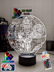 Death Star Imperial Spaceship Schematics 3D LED Night Light Lamp - KustomboxNight Lights & Ambient LightingKustomboxStandard Size