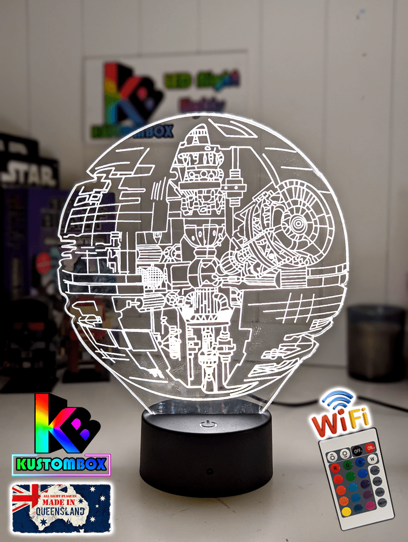 Death Star Imperial Spaceship Schematics 3D LED Night Light Lamp - KustomboxNight Lights & Ambient LightingKustomboxStandard Size