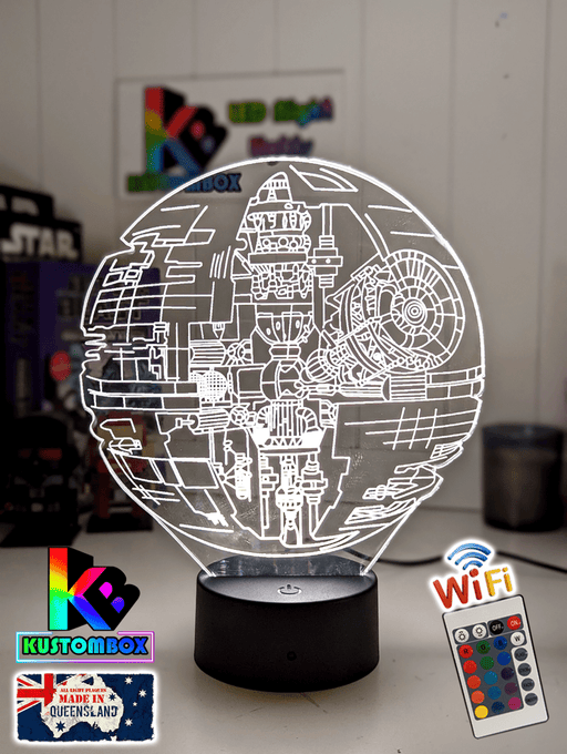 Death Star Imperial Spaceship Schematics 3D LED Night Light Lamp - KustomboxNight Lights & Ambient LightingKustomboxStandard Size
