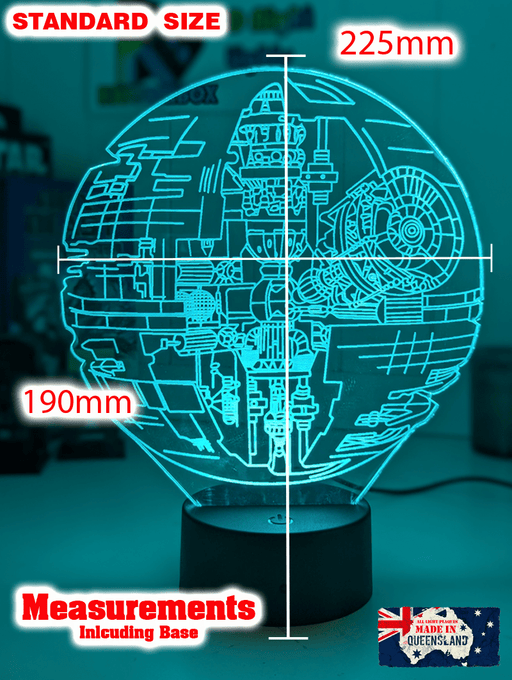 Death Star Imperial Spaceship Schematics 3D LED Night Light Lamp - KustomboxNight Lights & Ambient LightingKustomboxStandard Size