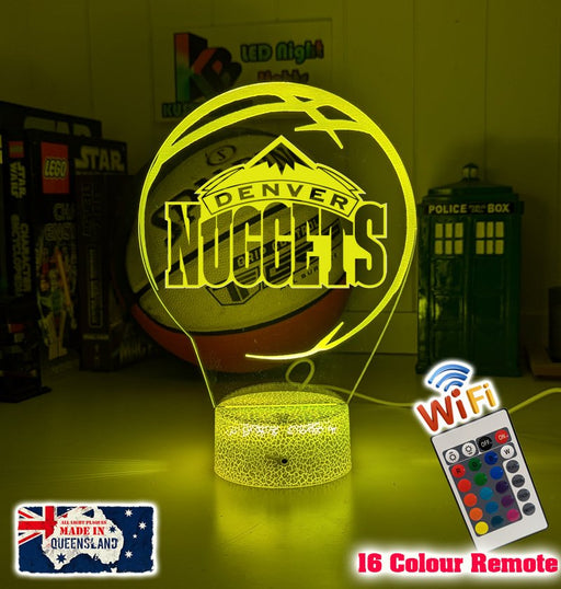 Denver Nuggets Basketball Team 3D LED Night Light Lamp - KustomboxNight Lights & Ambient LightingKustomboxStandard Size