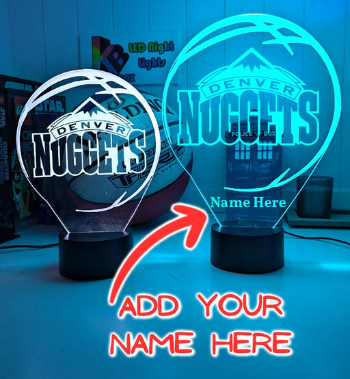 Denver Nuggets Basketball Team 3D LED Night Light Lamp - KustomboxNight Lights & Ambient LightingKustomboxStandard Size
