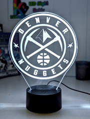 Denver Nuggets Personalised 3D LED Night Light Custom Name Basketball Lamp - KustomboxNight Lights & Ambient LightingKustomboxStandard Size - No Name