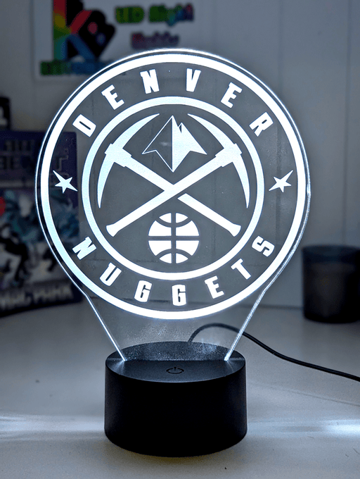 Denver Nuggets Personalised 3D LED Night Light Custom Name Basketball Lamp - KustomboxNight Lights & Ambient LightingKustomboxStandard Size - No Name