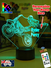 Dirt Bike Freestyle Motocross 3D LED Night Light Lamp - KustomboxNight Lights & Ambient LightingKustomboxStandard Size - No NameBlack Base