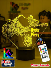 Dirt Bike Freestyle Motocross 3D LED Night Light Lamp - KustomboxNight Lights & Ambient LightingKustomboxStandard Size - No NameBlack Base