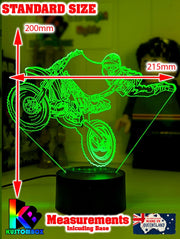 Dirt Bike Freestyle Motocross 3D LED Night Light Lamp - KustomboxNight Lights & Ambient LightingKustomboxStandard Size - No NameBlack Base