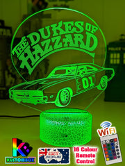 Dukes of Hazzard The General Lee 3D LED Night Light Lamp - KustomboxNight Lights & Ambient LightingKustomboxStandard Size - No Name