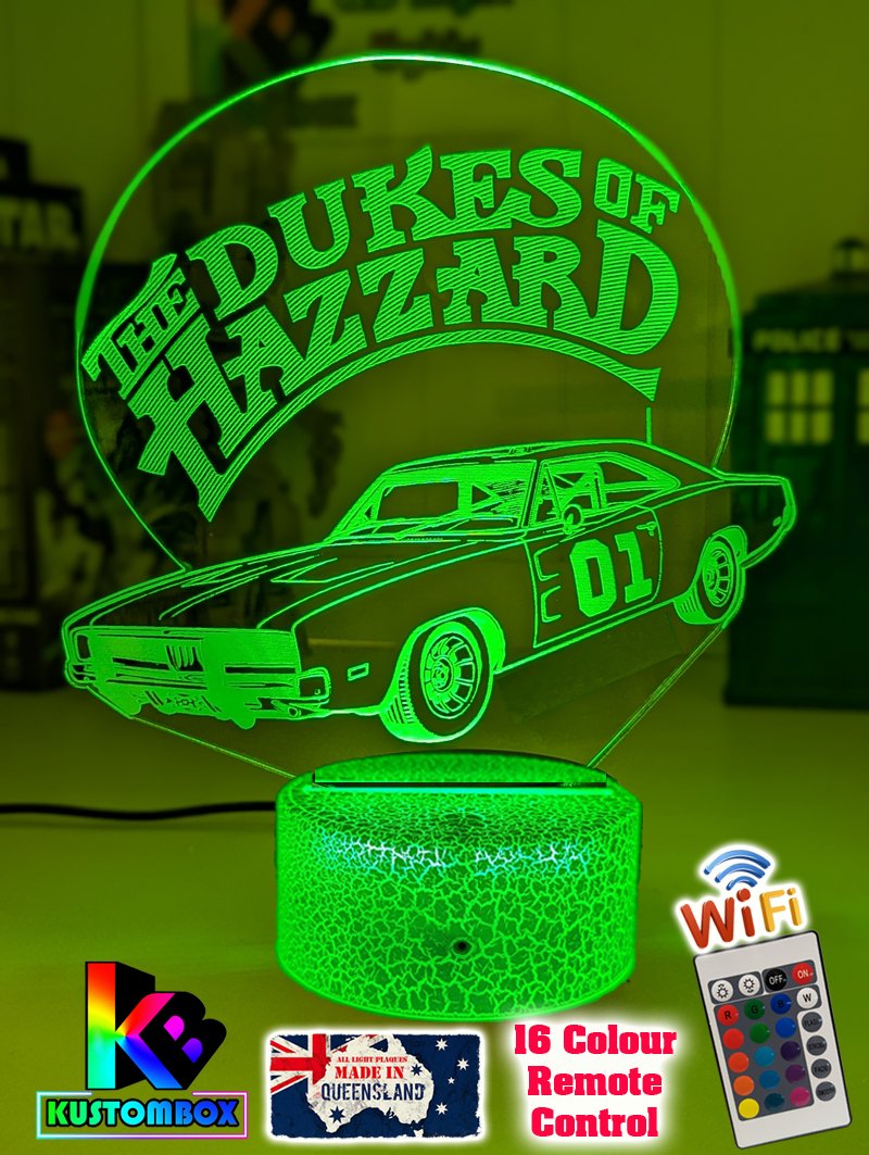 Dukes of Hazzard The General Lee 3D LED Night Light Lamp - KustomboxNight Lights & Ambient LightingKustomboxStandard Size - No Name