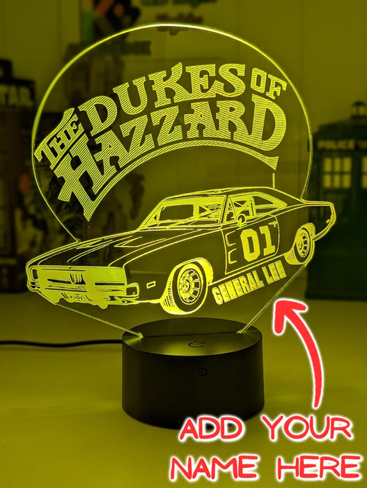 Dukes of Hazzard The General Lee 3D LED Night Light Lamp - KustomboxNight Lights & Ambient LightingKustomboxStandard Size - No Name