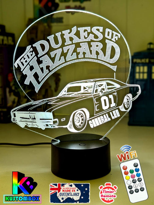 Dukes of Hazzard The General Lee 3D LED Night Light Lamp - KustomboxNight Lights & Ambient LightingKustomboxStandard Size - No Name
