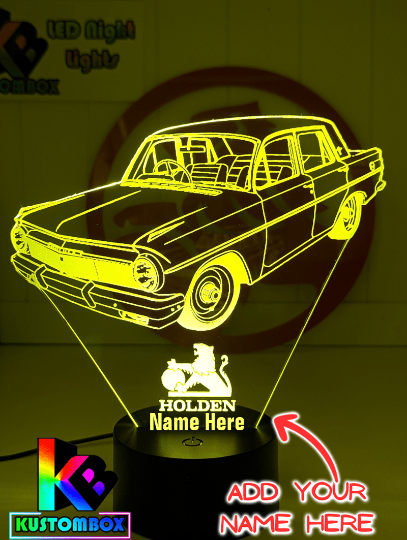EH Holden Sedan 1963 to 65 Personalised Name 3D LED Night Light Lamp - KustomboxNight Lights & Ambient LightingKustomboxStandard Size - No Name