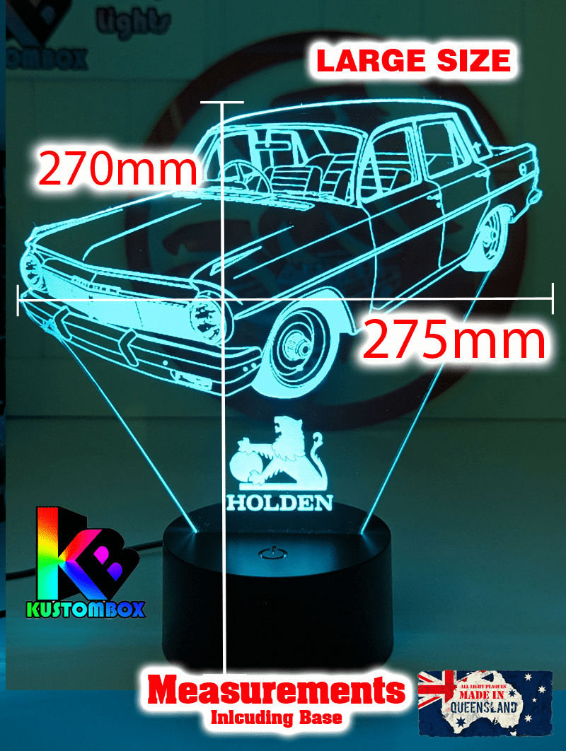 EH Holden Sedan 1963 to 65 Personalised Name 3D LED Night Light Lamp - KustomboxNight Lights & Ambient LightingKustomboxStandard Size - No Name