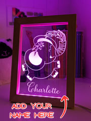 Elephant Safari Animal - Personalised Name Timber Frame USB 3D LED Night Light Lamp - KustomboxNight Lights & Ambient LightingKustomboxTimber Frame Light - $34.99