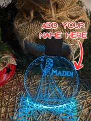 Elsa Princess Frozen Personalised Christmas Tree Bauble 3D LED Light Decoration - KustomboxNight Lights & Ambient LightingKustomboxBauble - Standard