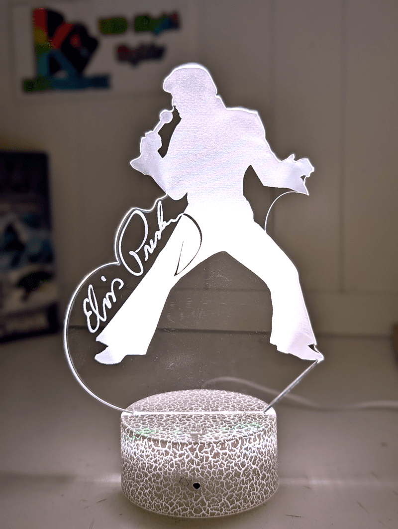 Elvis Presley 3D LED Night Light Iconic Rock & Roll Acrylic Lamp for Bedroom, Man Cave & Music Lovers - KustomboxNight Lights & Ambient LightingKustomboxStandard Size