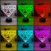 Essendon Bombers 3D LED Night Light Personalised Name Lamp with 16 Colour Remote - KustomboxNight Lights & Ambient LightingKustomboxStandard Size