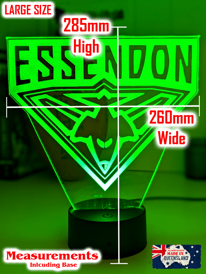 Essendon Bombers 3D LED night lamp in gift box – perfect personalised AFL fan gift, Large size lamp