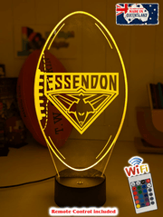 Essendon Bombers 3D LED ball light – AFL team décor for man caves, bars or fan spaces.