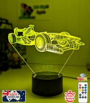 F1 Formula One Racing Car Side view 3D LED Night Light Lamp - KustomboxNight Lights & Ambient LightingKustomboxStandard Size - No Name