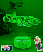 F1 Formula One Racing Car Side view 3D LED Night Light Lamp - KustomboxNight Lights & Ambient LightingKustomboxStandard Size - No Name