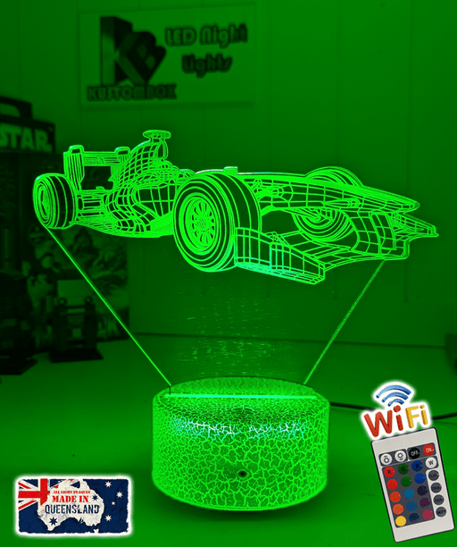 F1 Formula One Racing Car Side view 3D LED Night Light Lamp - KustomboxNight Lights & Ambient LightingKustomboxStandard Size - No Name