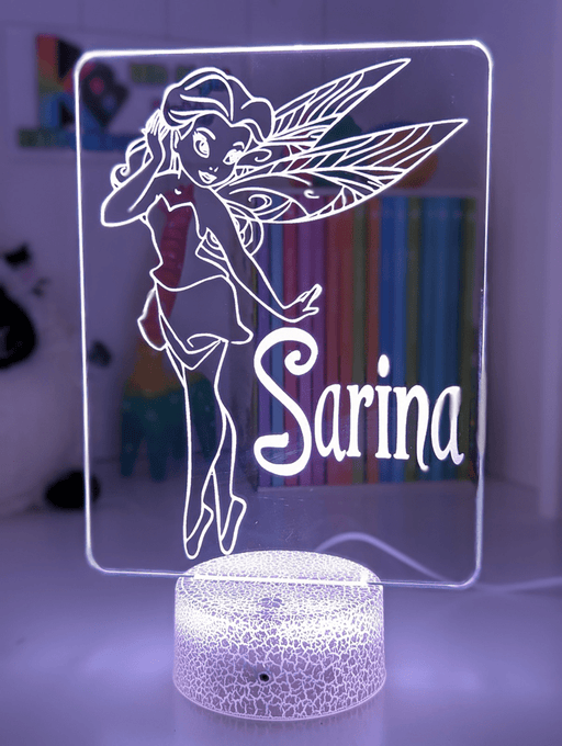 Fairy Princess Personalised Name 3D LED Night Light Childrens Lamp - KustomboxNight Lights & Ambient LightingKustomboxStandard Size