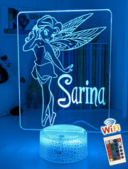 Fairy Princess Personalised Name 3D LED Night Light Childrens Lamp - KustomboxNight Lights & Ambient LightingKustomboxStandard Size