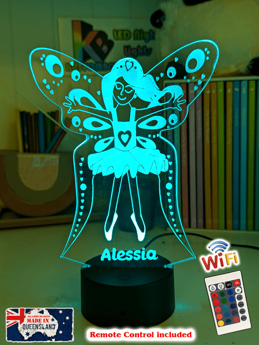 Fairy Princess Personalised Name 3D LED Night Light Lamp - KustomboxNight Lights & Ambient LightingKustomboxStandard