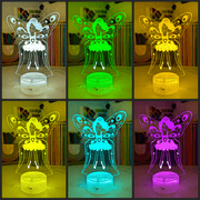 Fairy Princess Personalised Name 3D LED Night Light Lamp - KustomboxNight Lights & Ambient LightingKustomboxStandard