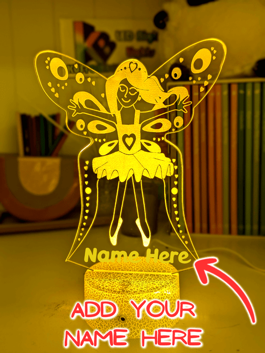 Fairy Princess Personalised Name 3D LED Night Light Lamp - KustomboxNight Lights & Ambient LightingKustomboxStandard