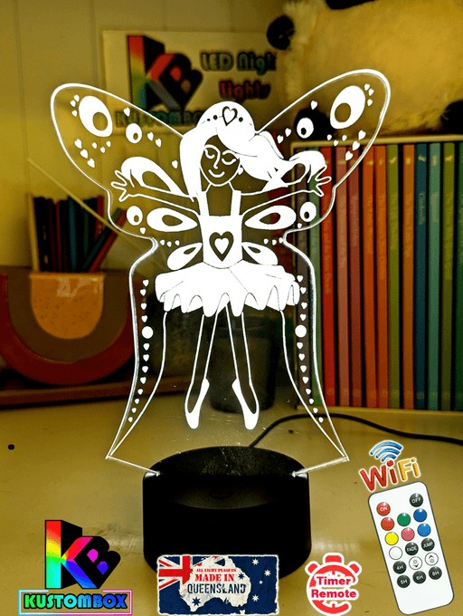 Fairy Princess Personalised Name 3D LED Night Light Lamp - KustomboxNight Lights & Ambient LightingKustomboxStandard